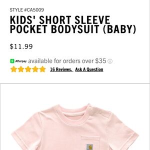 Kids' Short Sleeve Pocket Bodysuit - Pink